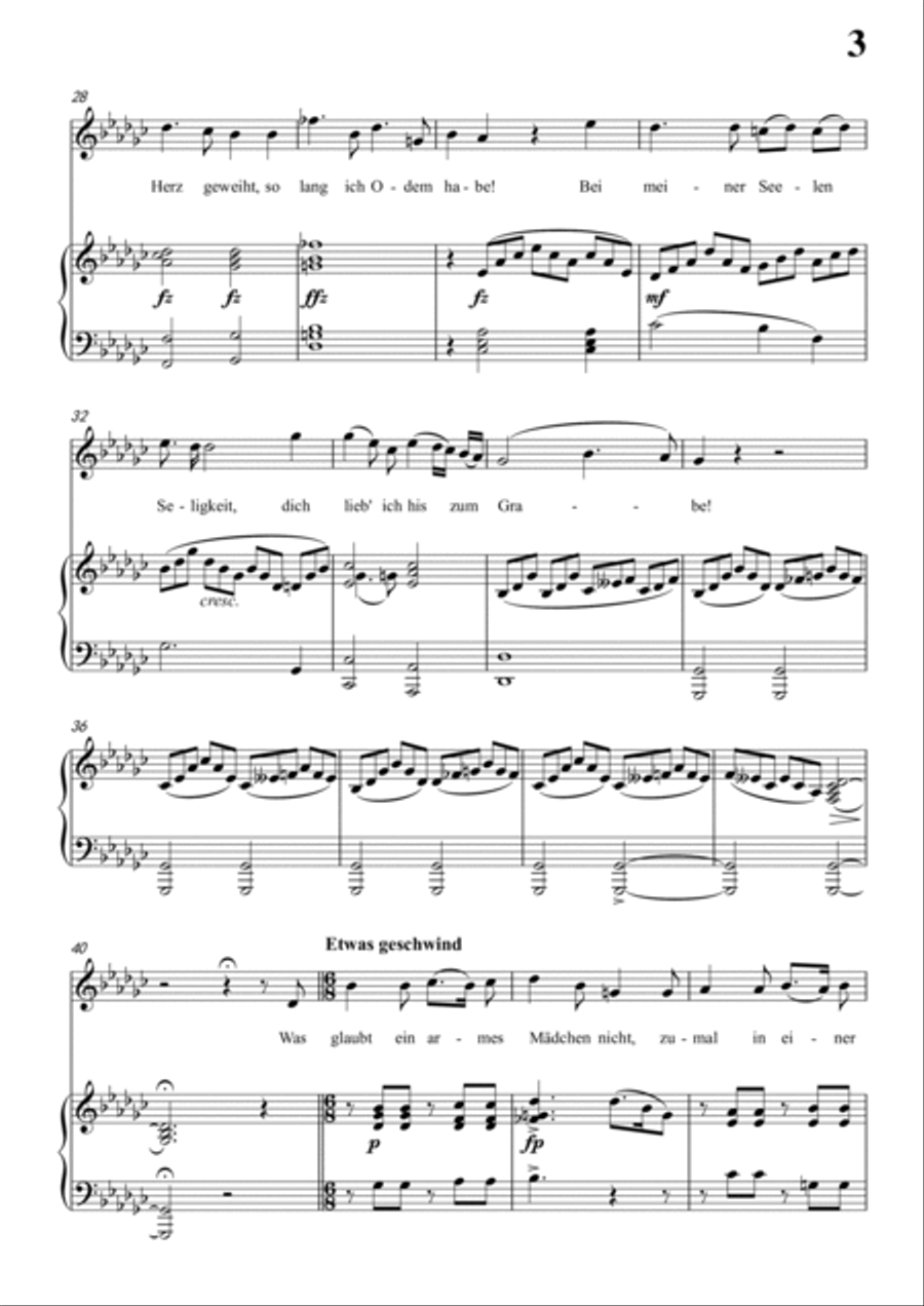 Schubert-Die Nonne in bG D.208,for Vocal and Piano Voice scores gallery preview page 4
