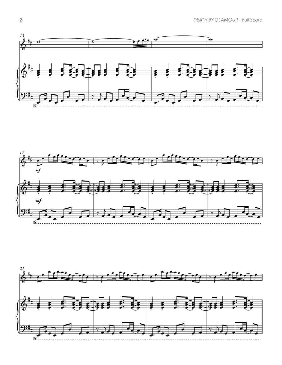 Death by Glamour (from UNDERTALE) (for Solo Violin with Piano Accompaniment) Violin Solo scores gallery preview page 3