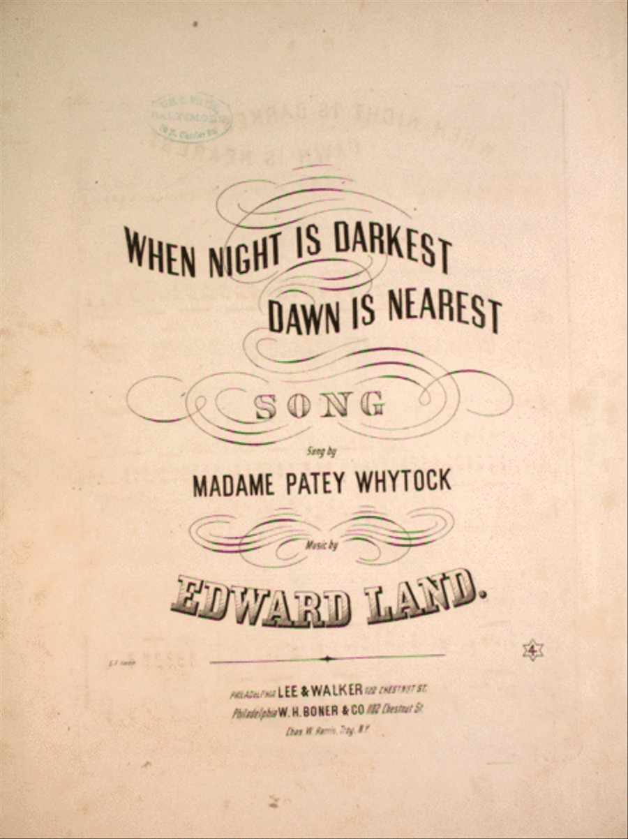 When Night is Darkest Dawn is Nearest. Song Voice scores gallery preview page 1