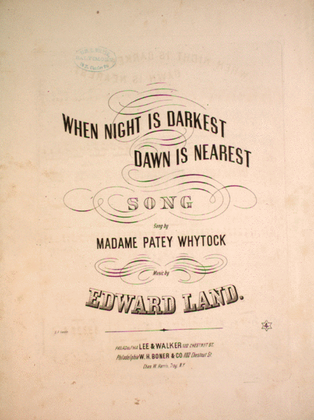 When Night is Darkest Dawn is Nearest. Song