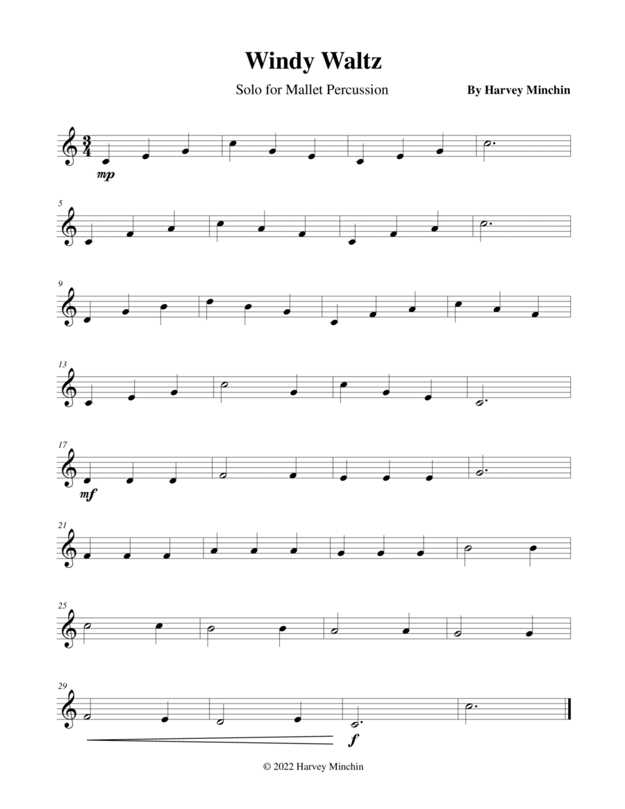 Windy Waltz For Solo Mallet Percussion image number null