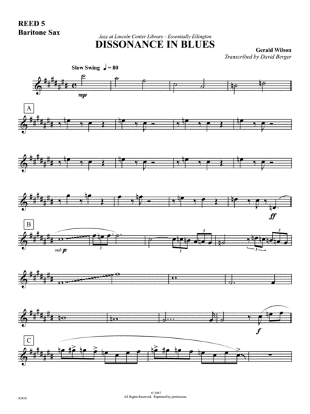 Dissonance in Blues: E-flat Baritone Saxophone