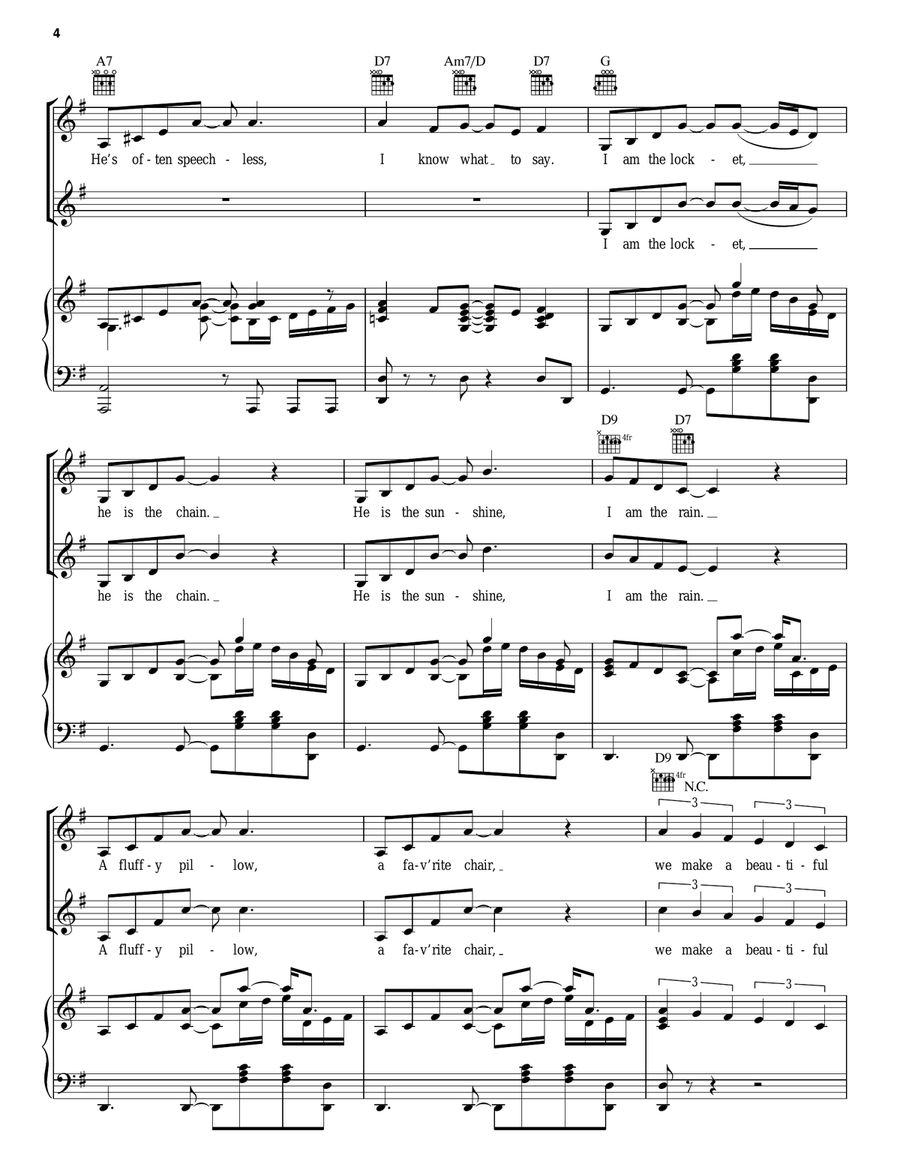 We Make A Beautiful Pair Piano, Vocal, Guitar scores gallery preview page 4