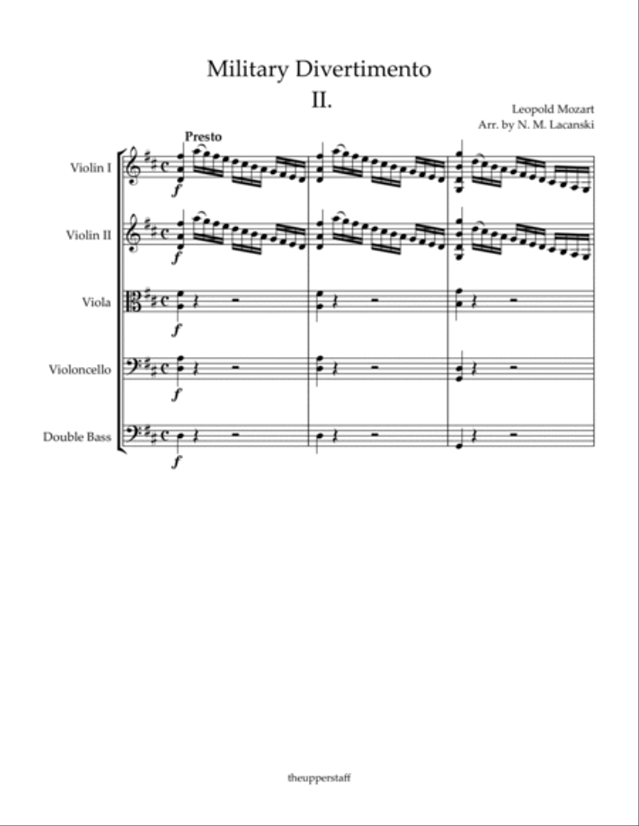 Military Divertimento II. Presto String Orchestra scores gallery preview page 2