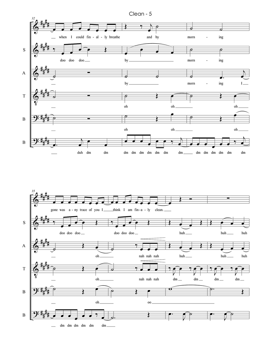 Clean Clean 4-Part scores gallery preview page 5