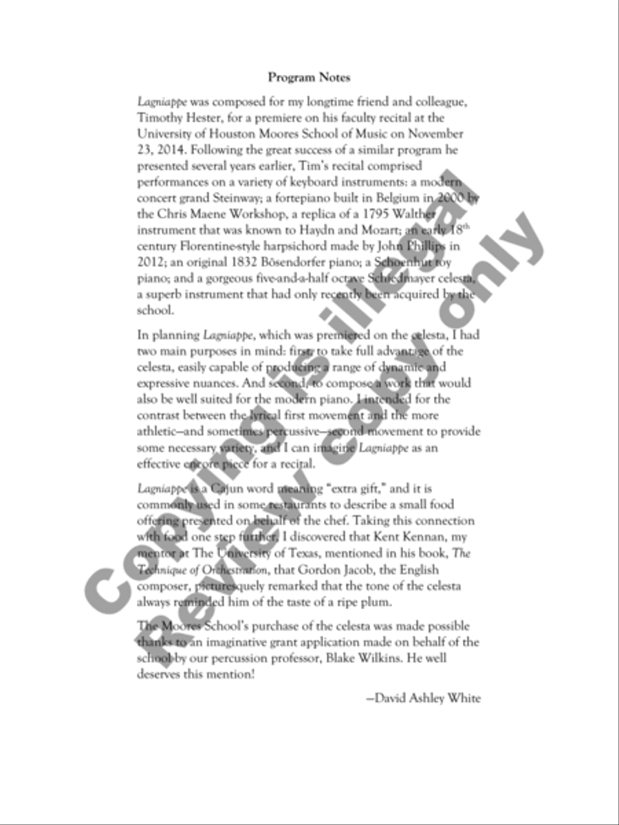 Lagniappe Piano scores gallery preview page 6