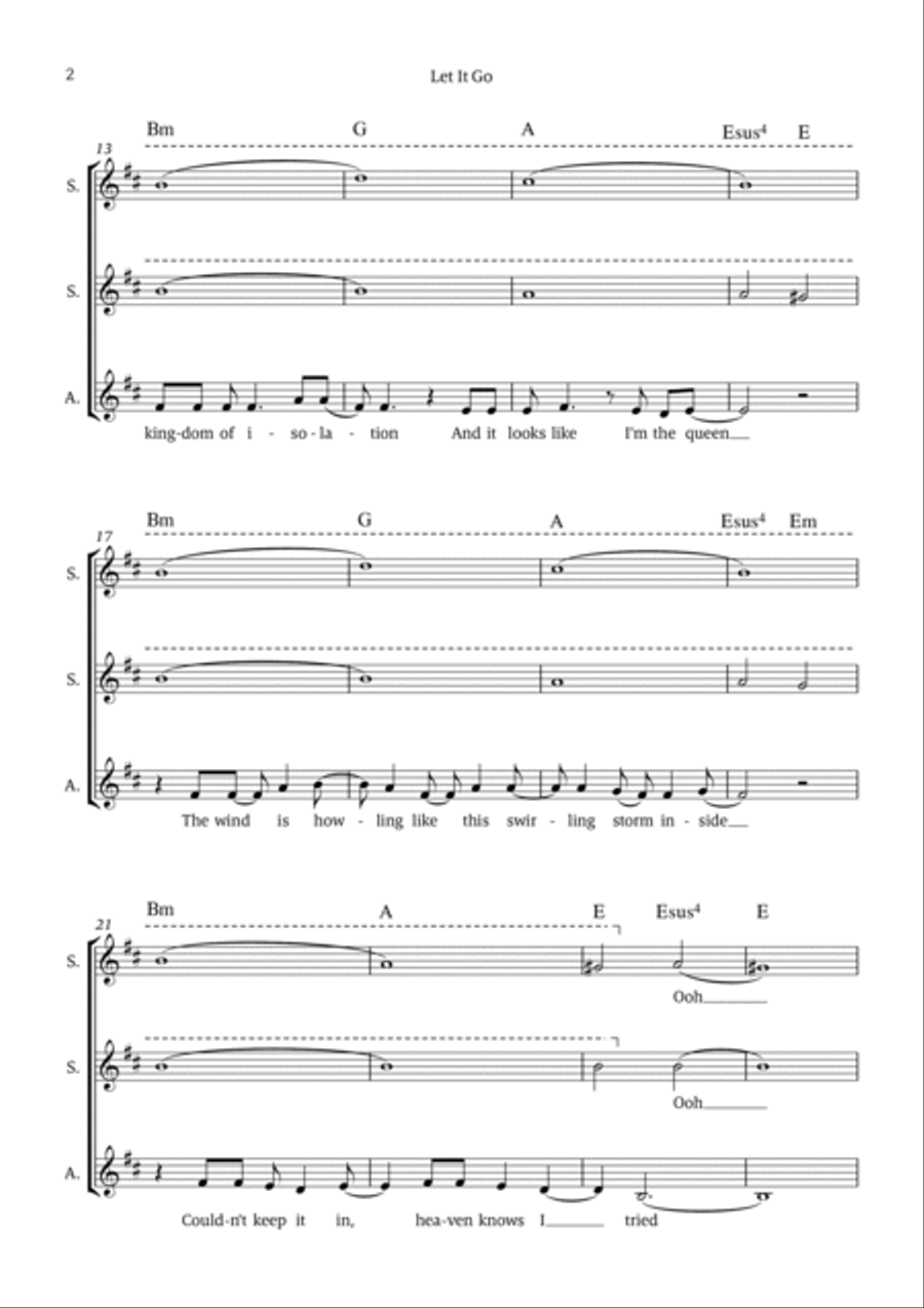 Let It Go SSA scores gallery preview page 2