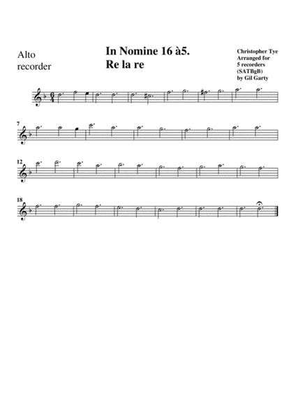 In Nomine no.16 a5 (arrangement for 5 recorders)