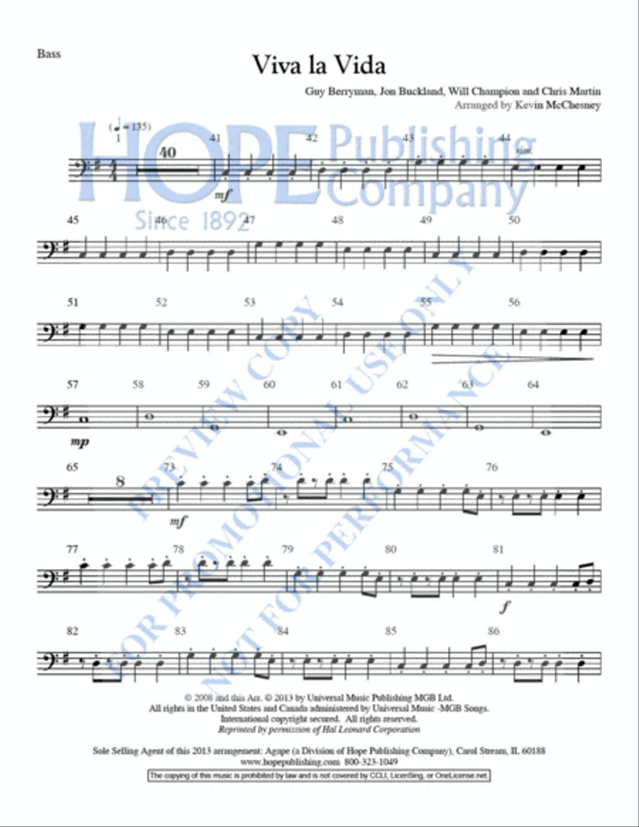 Viva la Vida Viva la Vida 5-Octaves scores gallery preview page 6