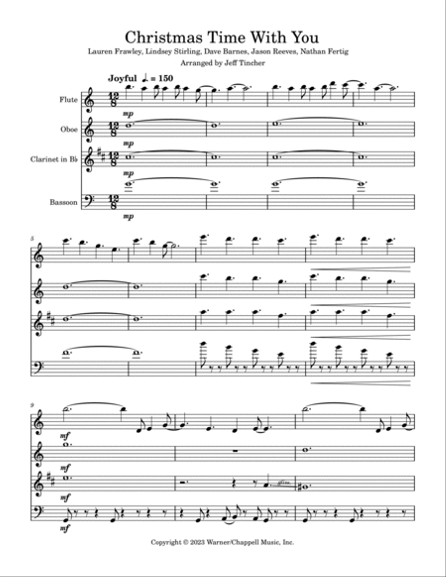 Christmas Time With You Woodwind Quartet scores gallery preview page 2