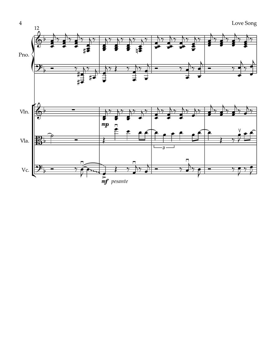 Love Song Piano Quartet scores gallery preview page 4