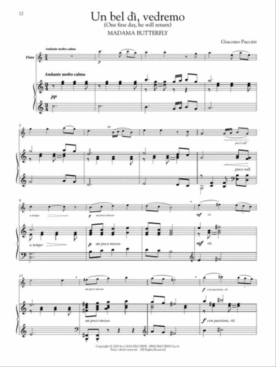 Play Puccini Flute Solo scores gallery preview page 6