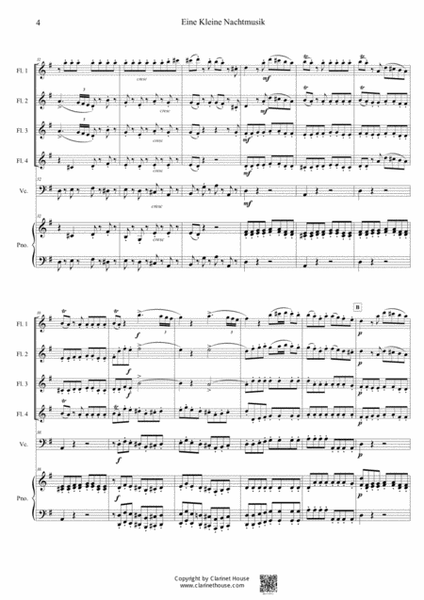 Eine Kleine Nachtmusik KV.525 (1st Movement) for Flute Ensemble