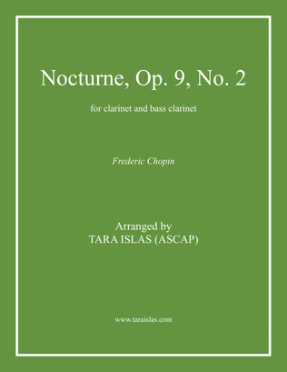 Nocturne Op. 9, No. 2 for clarinet and bass clarinet