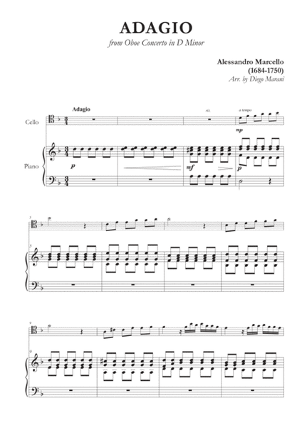 Marcello's Adagio for Cello and Piano image number null