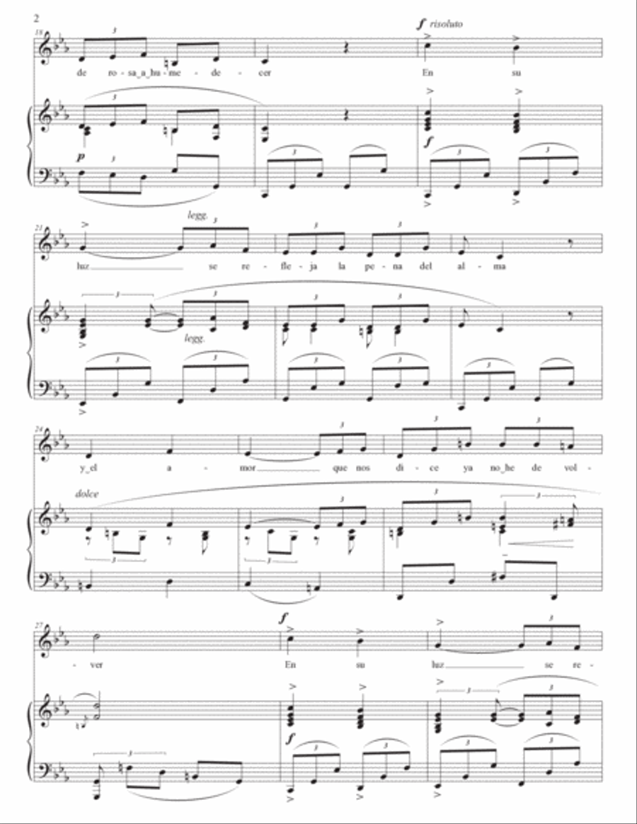 JORDÀ: Amar y sufrir (transposed to C minor) Voice scores gallery preview page 3