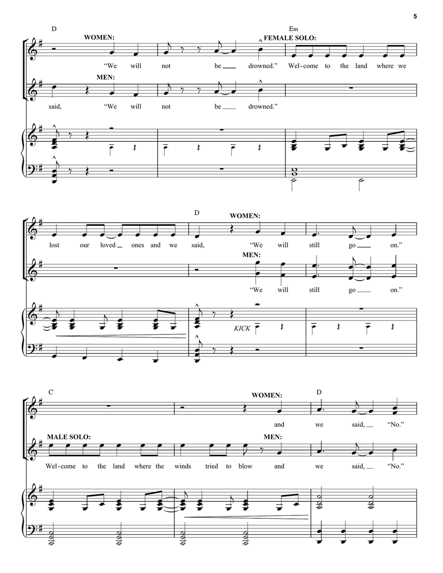 Welcome To The Rock (from Come from Away) Piano, Vocal scores gallery preview page 5