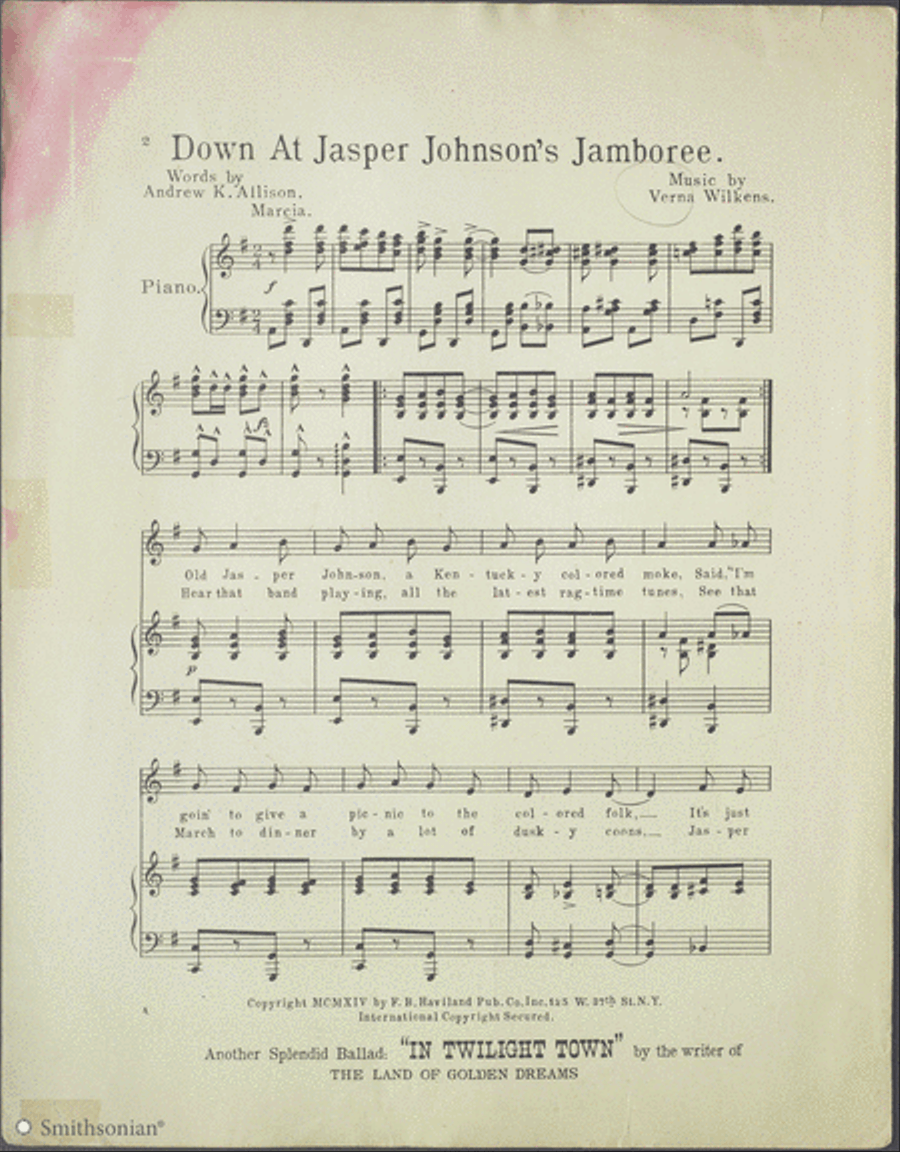 Down at Jasper Johnson's Jamboree Piano, Vocal scores gallery preview page 2