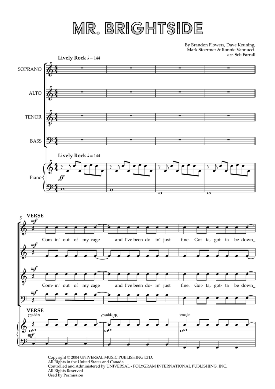 Mr. Brightside Mr. Brightside 4-Part scores gallery preview page 1