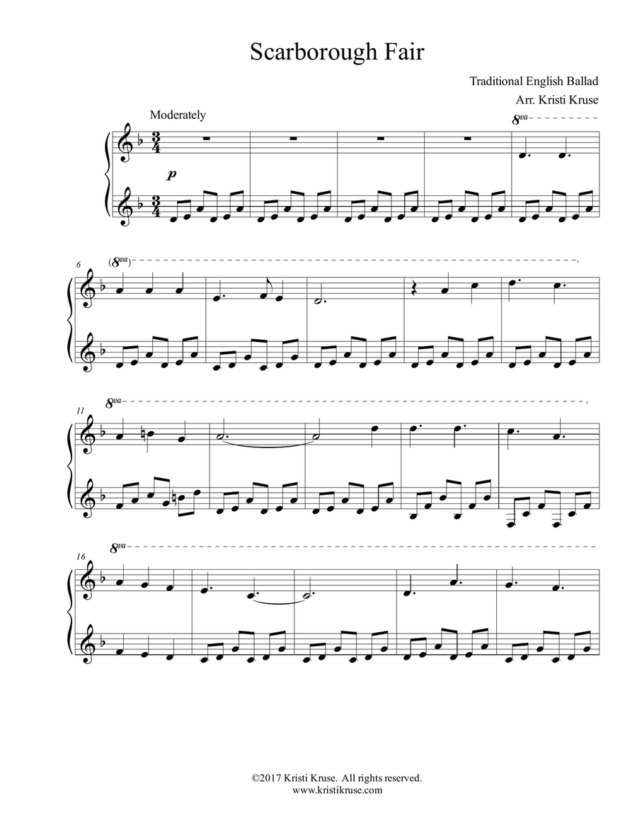 Scarborough Fair Piano Solo Piano Solo scores gallery preview page 2