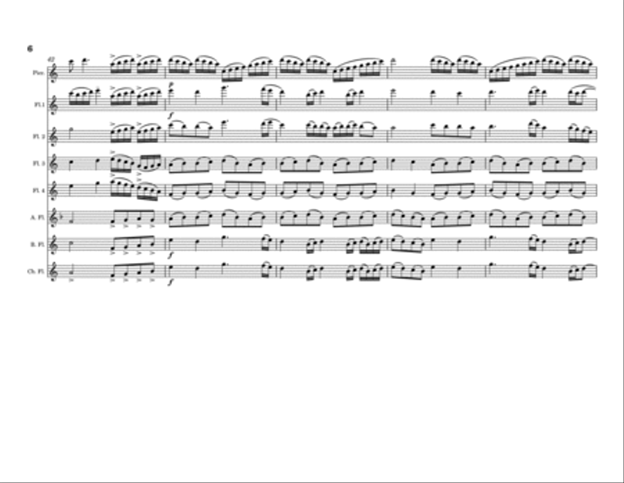 Humming Towhees (for flute choir) Flute Choir scores gallery preview page 6