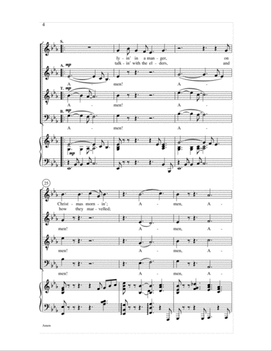 Amen 4-Part scores gallery preview page 4