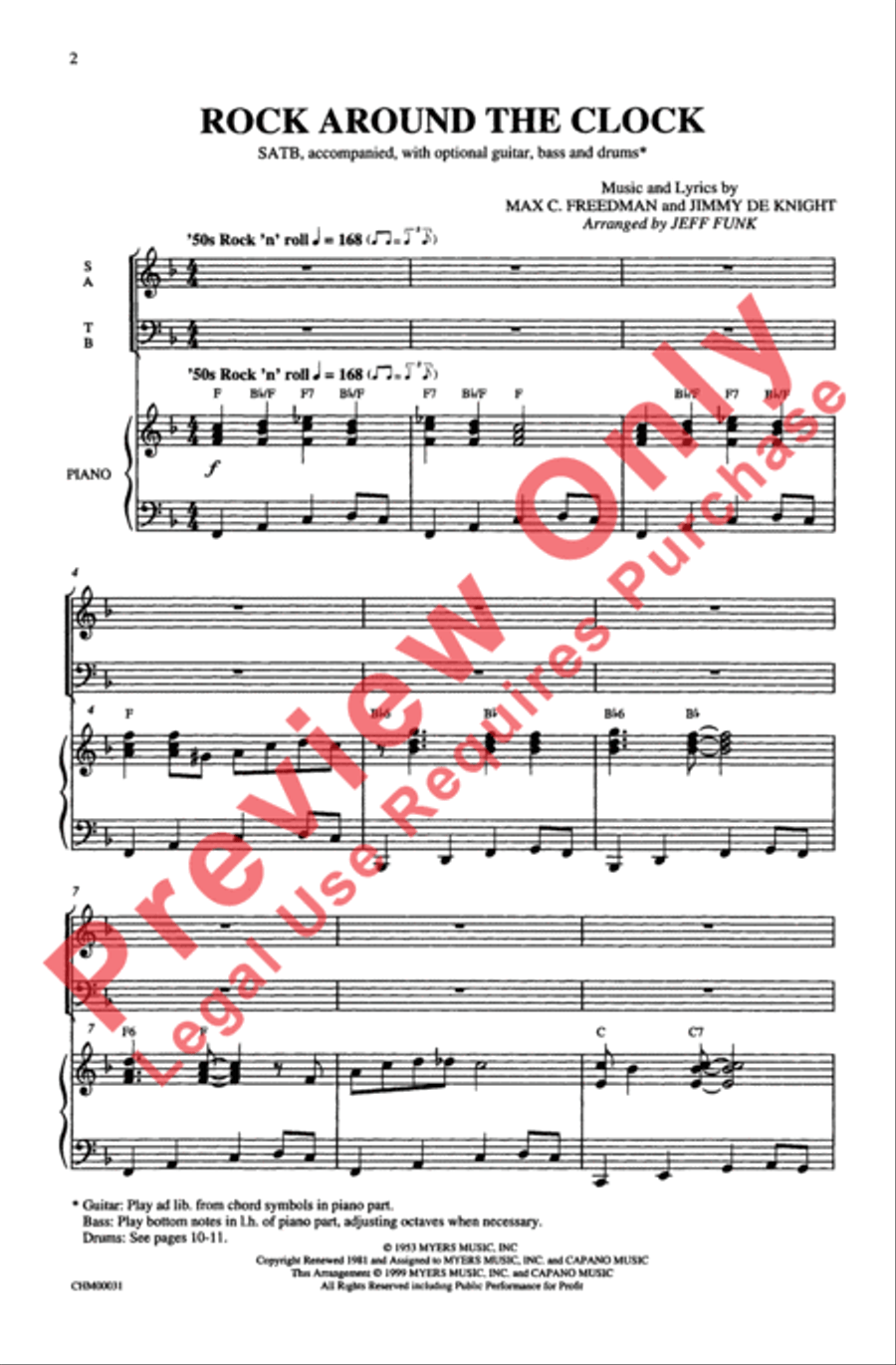 Rock Around the Clock 4-Part scores gallery preview page 2