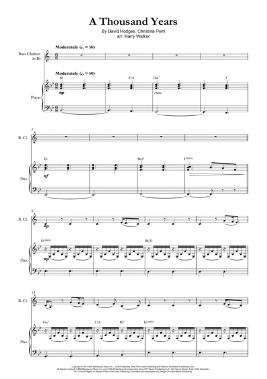 A Thousand Years A Thousand Years Clarinet Solo scores gallery preview page 3