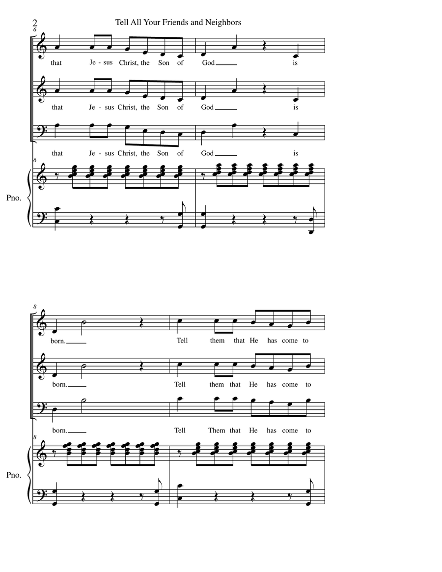 Go Tell Your Friends and Neighbors 3-Part scores gallery preview page 2