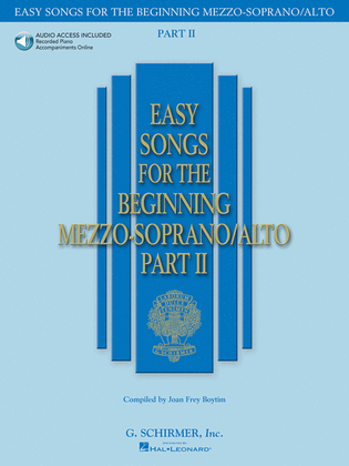 Book cover for Easy Songs for the Beginning Mezzo-Soprano/Alto – Part II