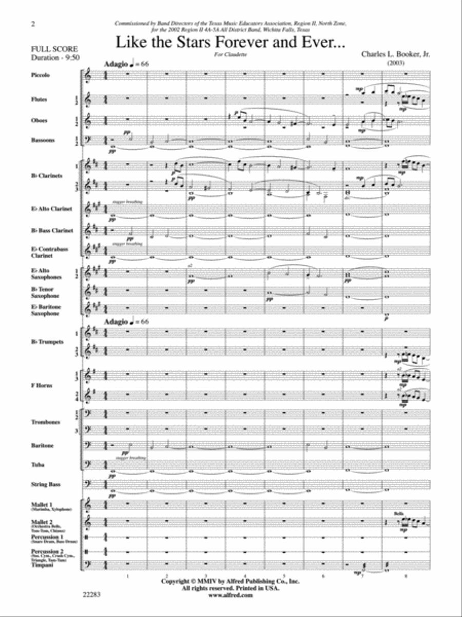 Like the Stars Forever and Ever . . . Concert Band scores gallery preview page 2