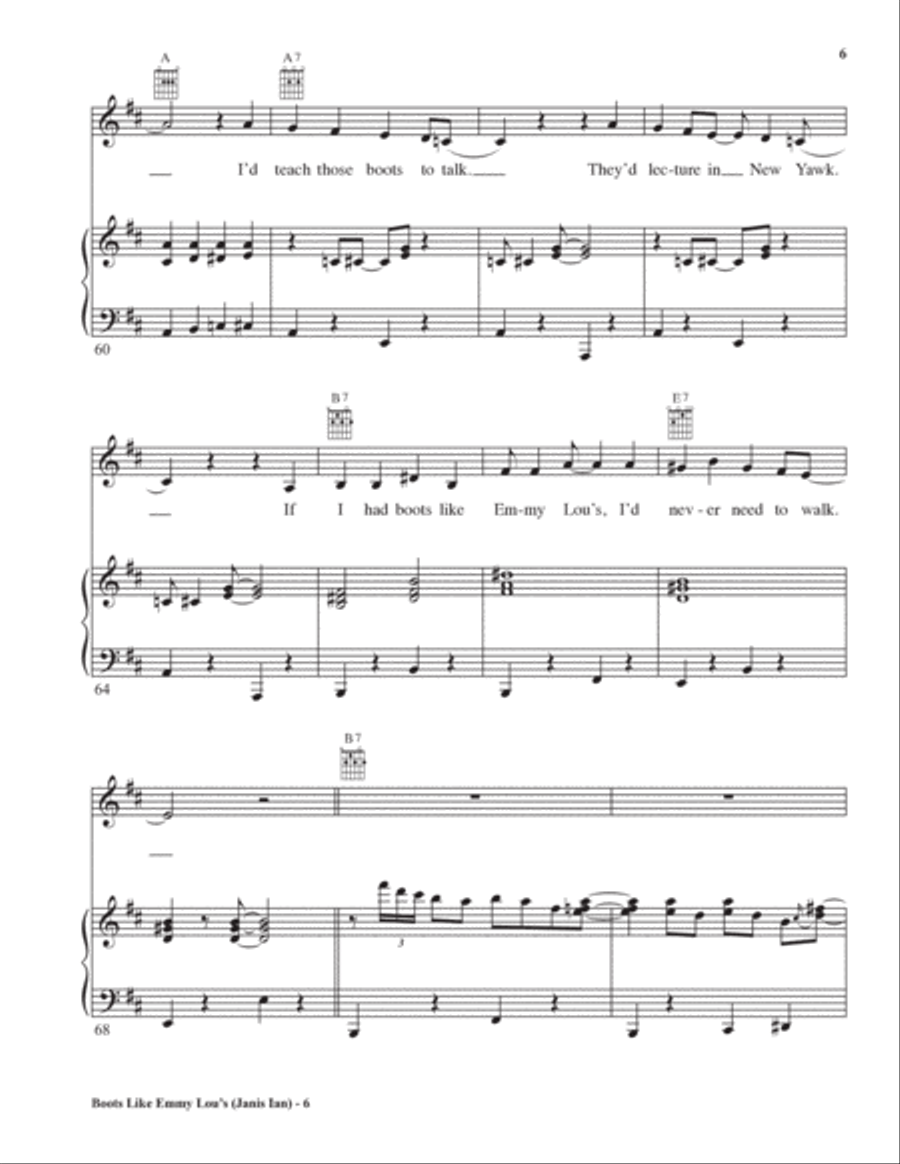 Boots Like Emmy Lou's Piano, Vocal, Guitar scores gallery preview page 6