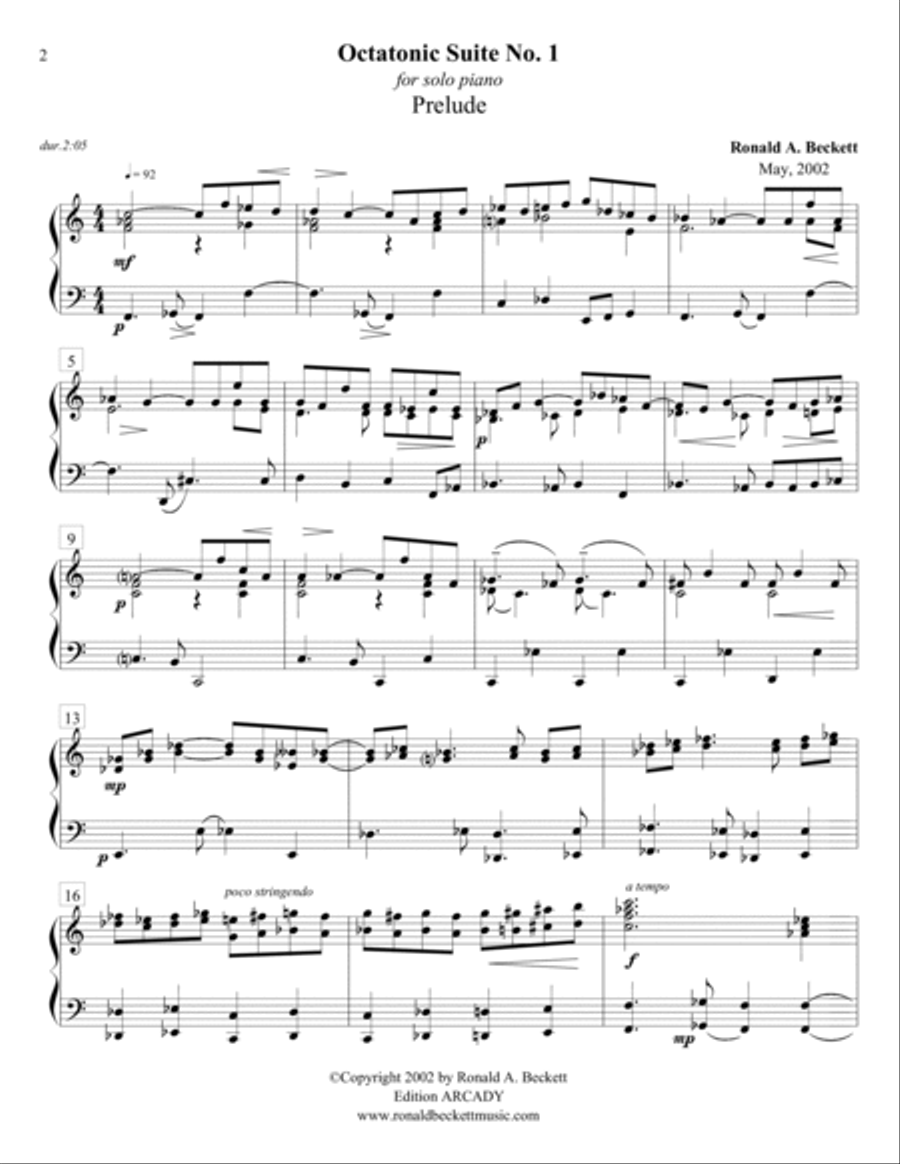 Octatonic Suite No. 1 for piano Piano Method scores gallery preview page 2