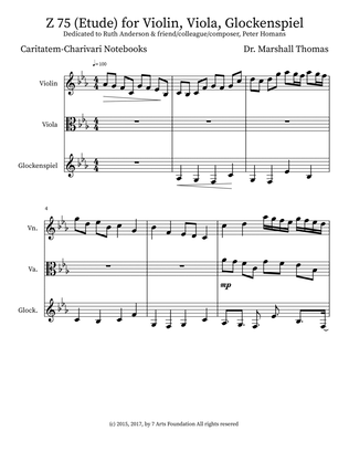 Z 75 (Etude) for Violin, Viola, Glockenspiel