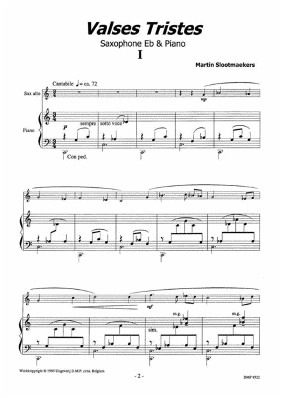 Valses Tristes Alto Saxophone scores gallery preview page 2