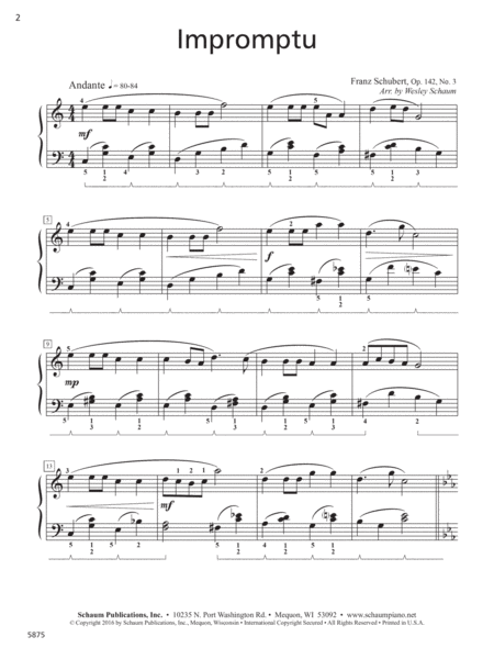 Easy Classics -- Impromptu, Op. 142, No. 3