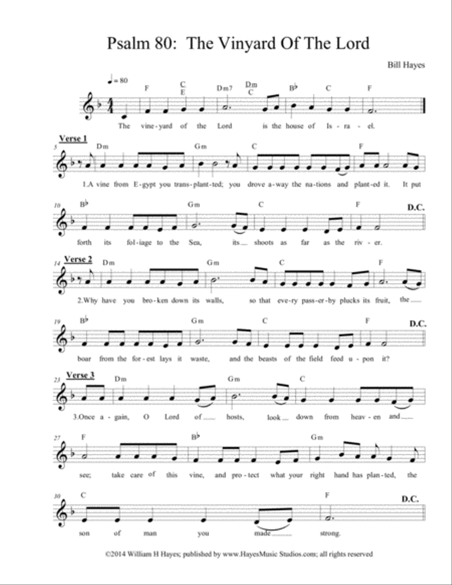 Psalm 80: The Vineyard of The Lord Praise scores gallery preview page 1