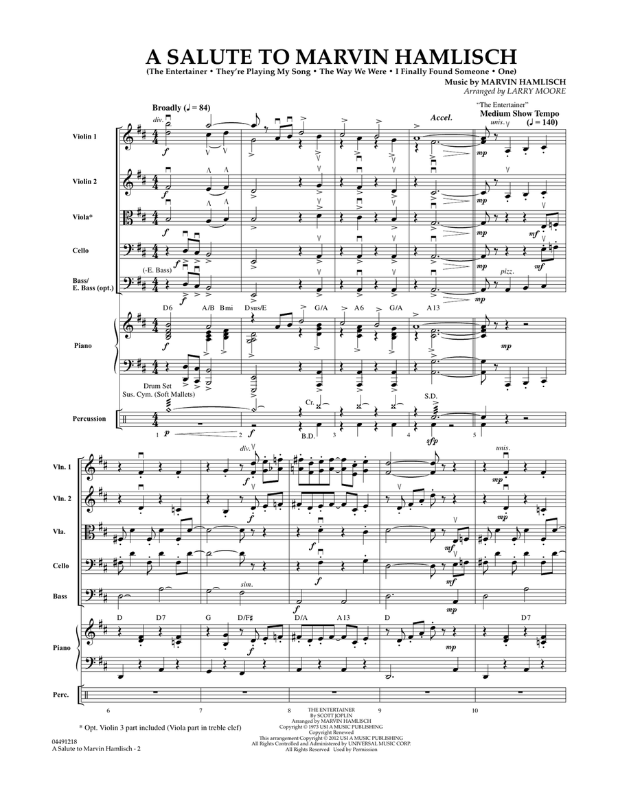 A Salute To Marvin Hamlisch - Conductor Score (Full Score) Orchestra scores gallery preview page 2
