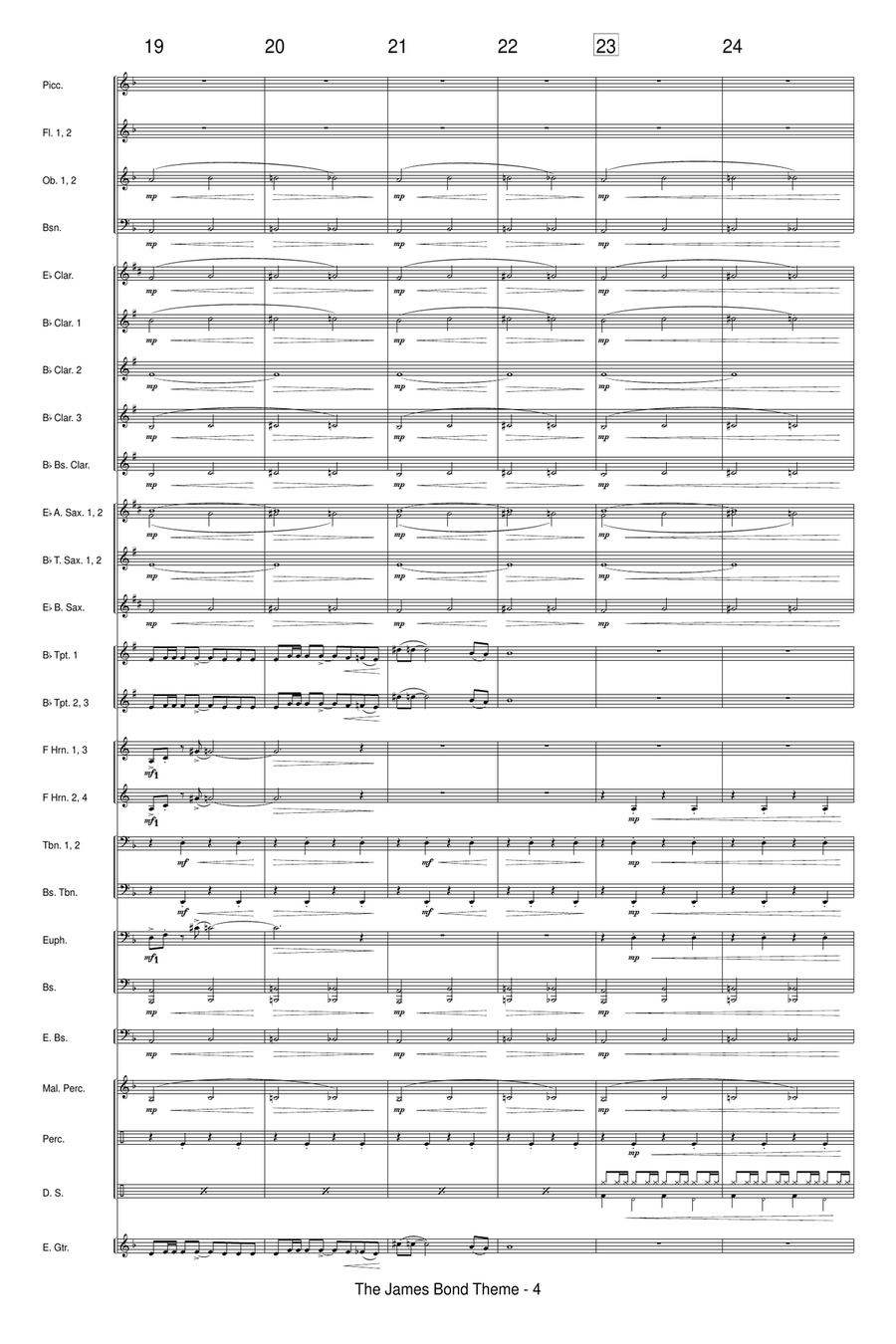 James Bond Theme Concert Band scores gallery preview page 6
