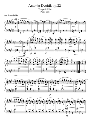 Antonín Dvořák op. 22 Serenade - Tempo di Valse, Piano Solo version.