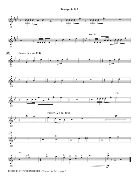 Rejoice, Ye Pure In Heart (arr. Heather Sorenson) - Bb Trumpet 1