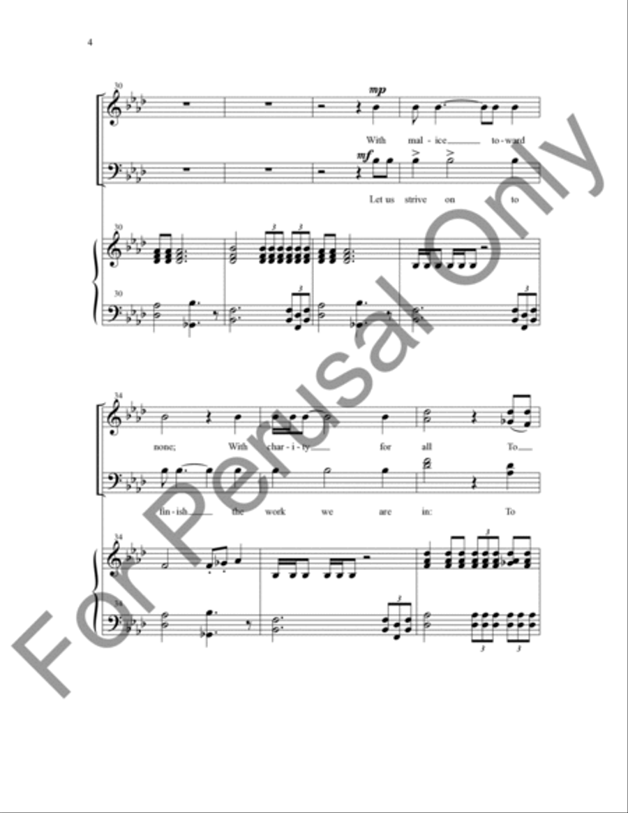 A Just And Lasting Peace (Choral Score) 4-Part scores gallery preview page 5