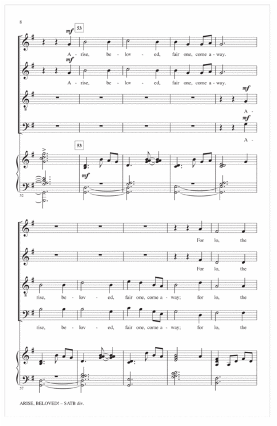 Arise, Beloved! Arise, Beloved! 4-Part scores gallery preview page 6
