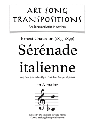 CHAUSSON: Sérénade italienne, Op. 2 no. 5 (transposed to A major)