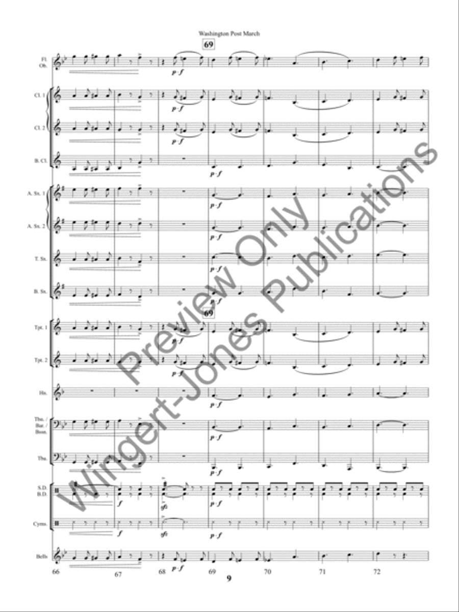 Washington Post March Concert Band scores gallery preview page 13
