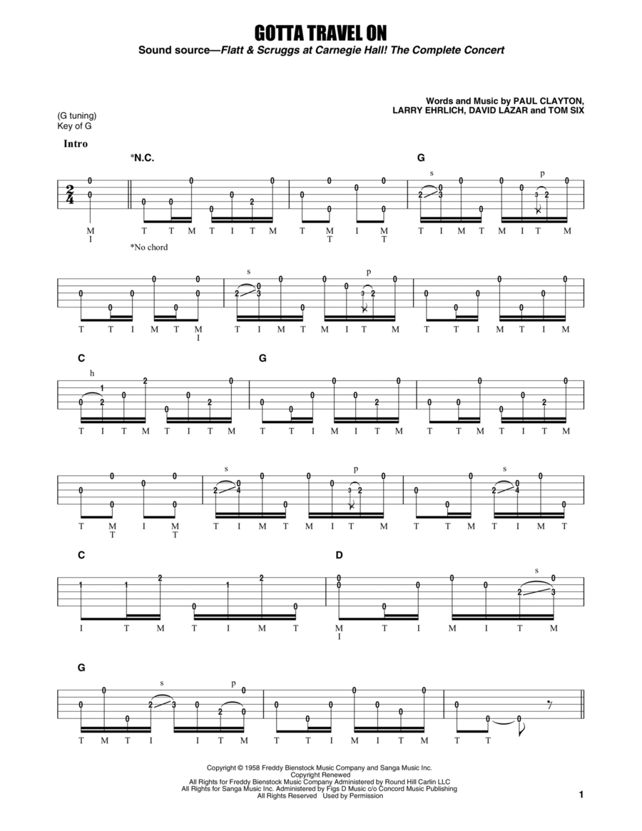 Gotta Travel On Banjo scores gallery preview page 1