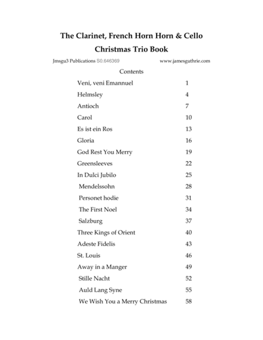 The Clarinet, French Horn & Cello Christmas Trio Book image number null
