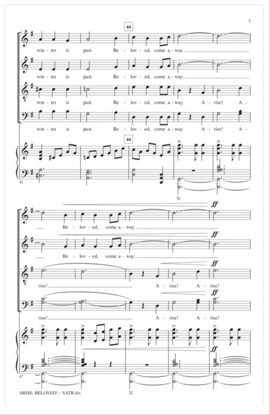 Arise, Beloved! Arise, Beloved! 4-Part scores gallery preview page 5