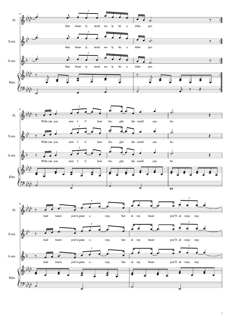 I Cried For You Easy Piano scores gallery preview page 3