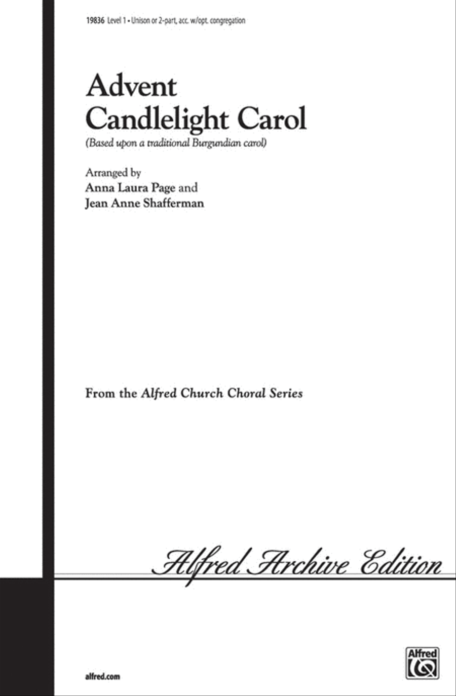 Advent Candlelight Carol Advent Candlelight Carol Unison Choir scores gallery preview page 1